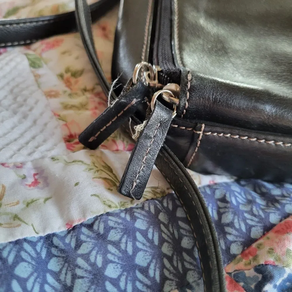 Fossil Black Leather Crossbody Bag